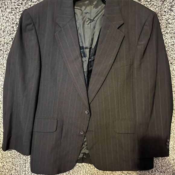 Towncraft Men's Gray Striped Suit Jacket Blazer 44S Two-Button Formal - Picture 1 of 10